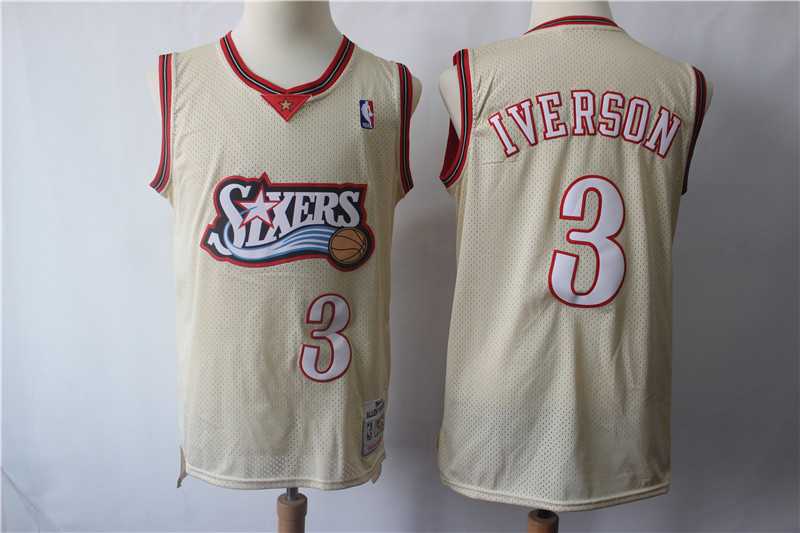 76ers 3 Allen Iverson Cream Hardwood Classics Stitched NBA Jersey,We sell and wholesale 76ers 3 Allen Iverson Cream Hardwood Classics Stitched NBA Jersey on line form chian!
